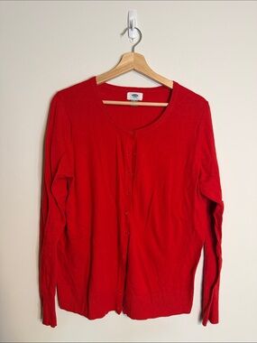 Old Navy Bright Red Button-Up Cardigan